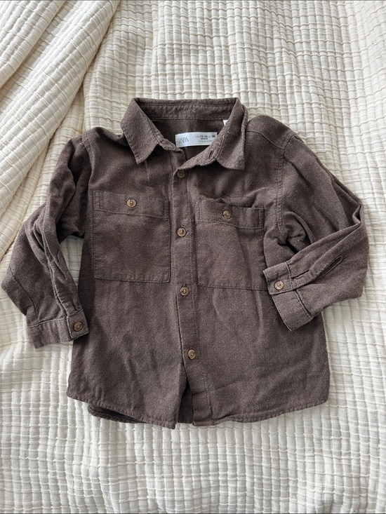 Zara Other - Zara Kids Chocolate Brown Button-Down Shirt